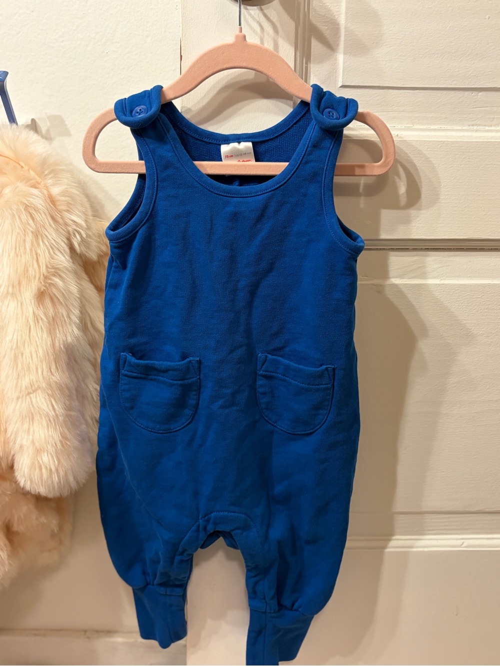 12-18mo . 75cm . Hanna Anderson French Terry Overalls